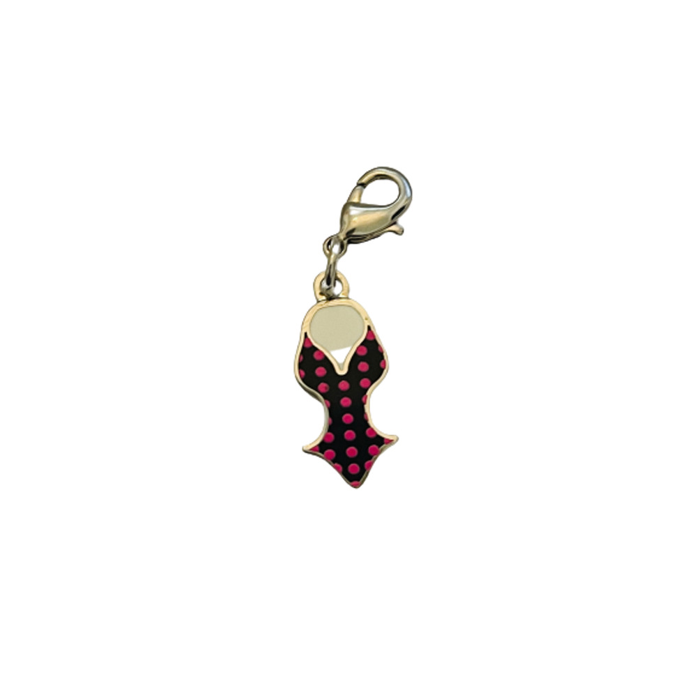 Barbie 2011 Summer Series Jewelry Charm - Pink & Black Swimsuit #6465